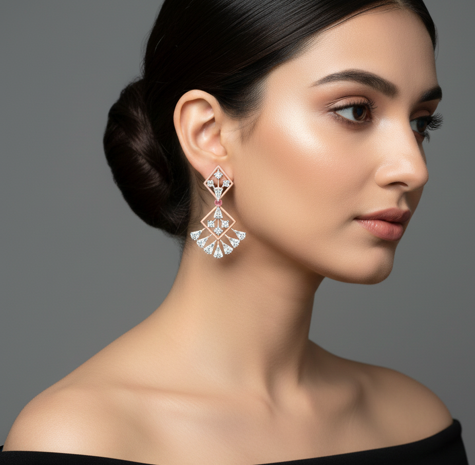Divine Cascade Diamond Earrings