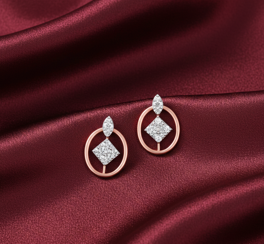 Pure Sparkle Diamond Stud Earrings