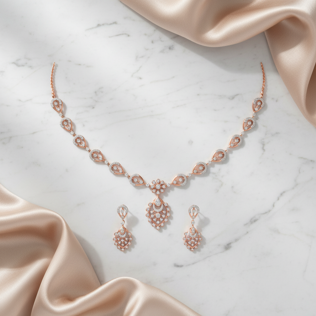 Sparkling Diamond Elegance Necklace Set