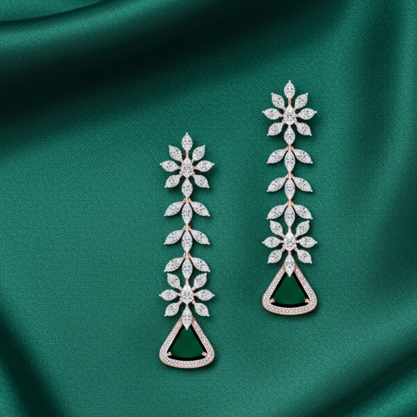 Elegant Sparkle Diamond Dangle Earrings