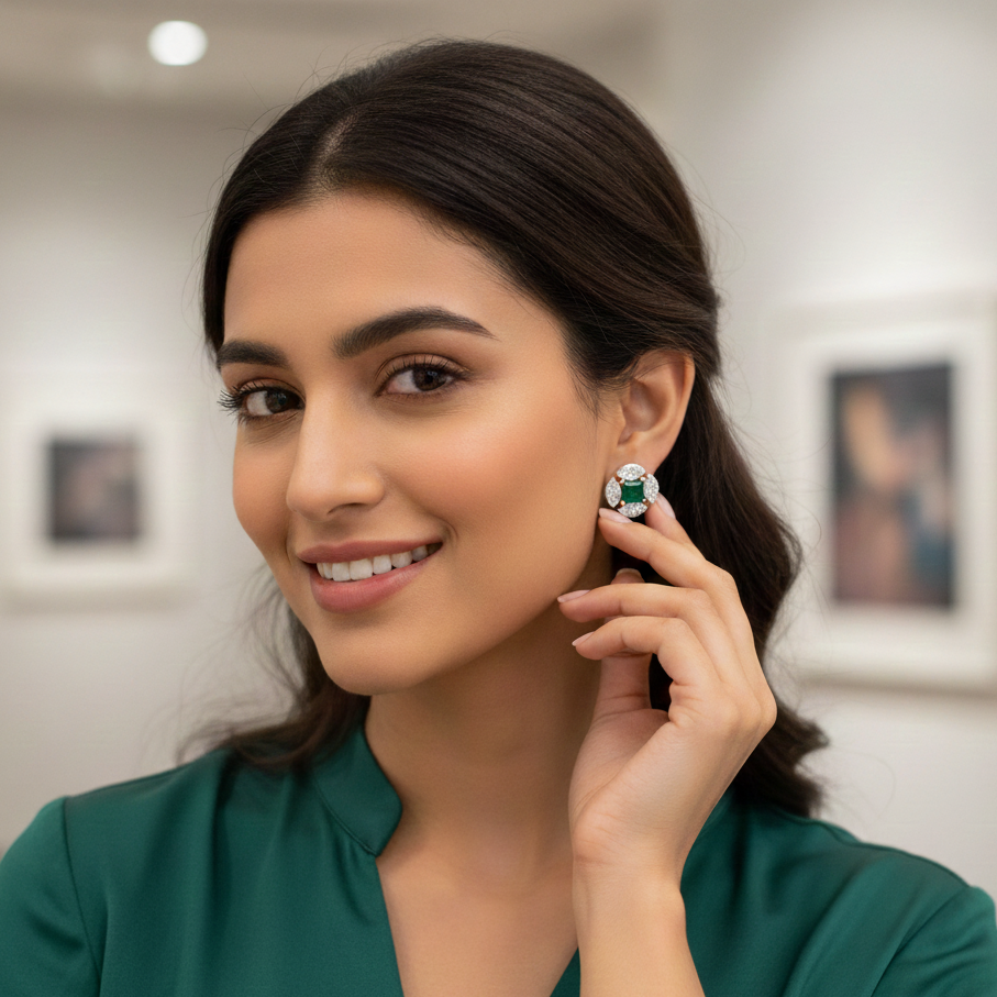 Luxe Glow Diamond Stud Earrings - 3