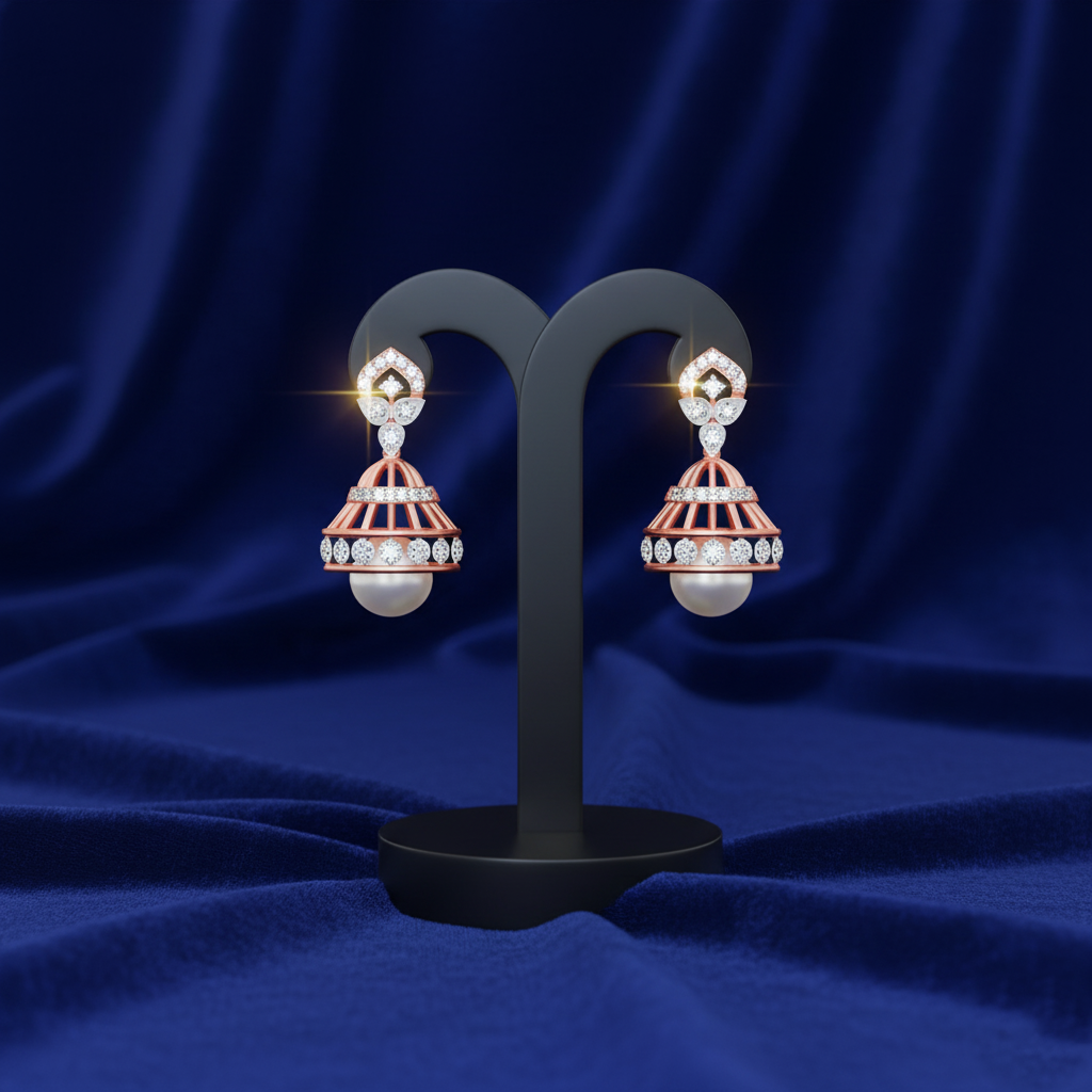 Elegant Diamond Jhumki Earrings