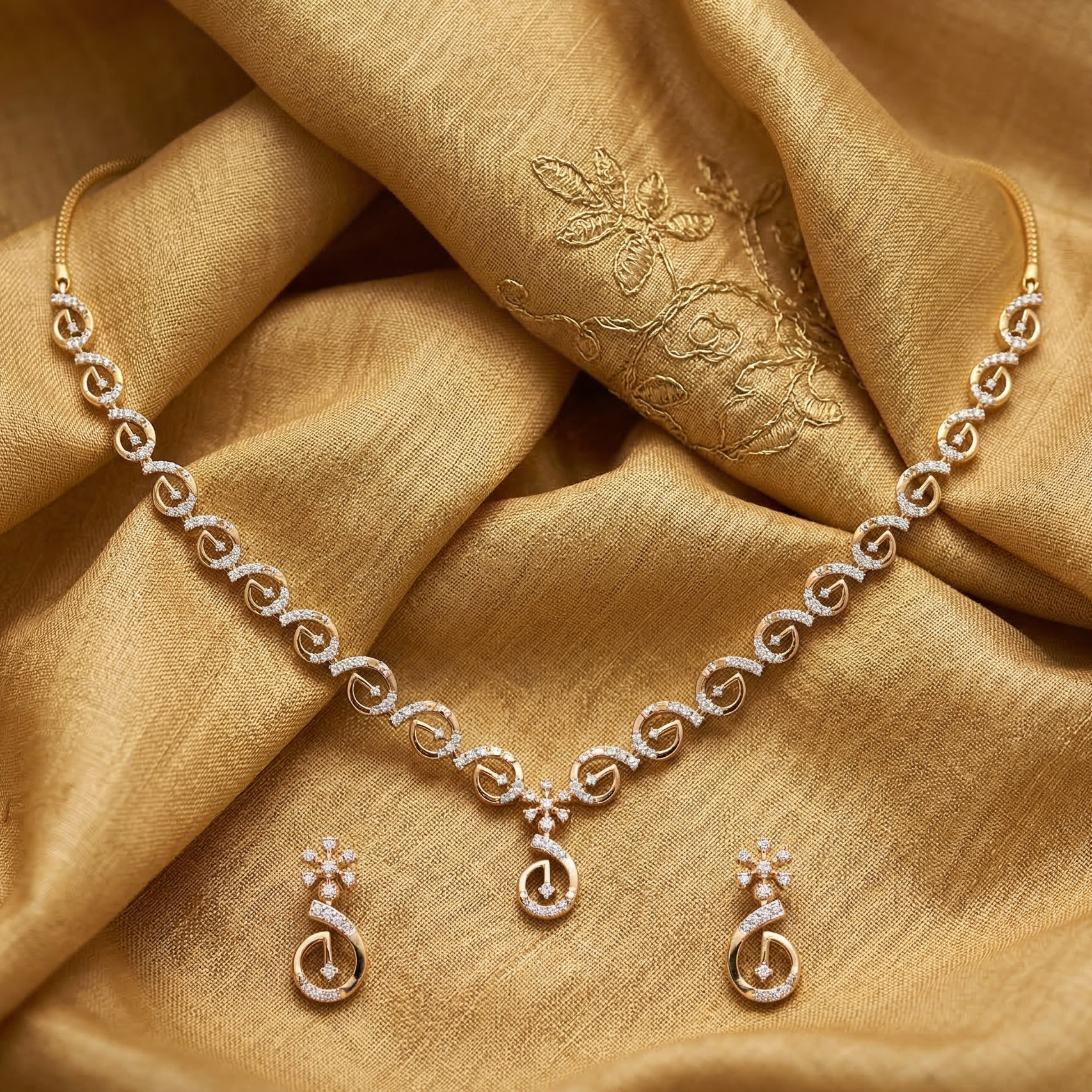 Royal Diamond Shine Necklace Set - 3