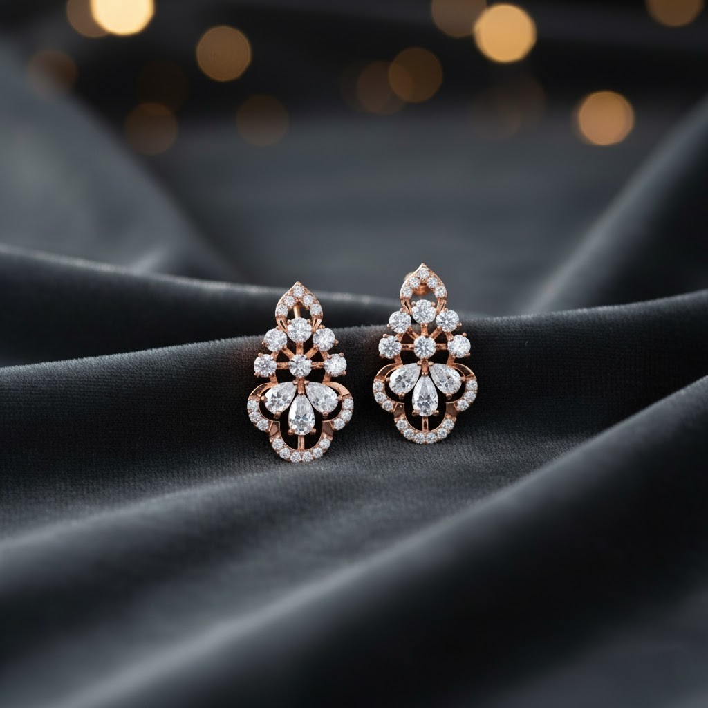 Fine Crafted Diamond Stud Earrings