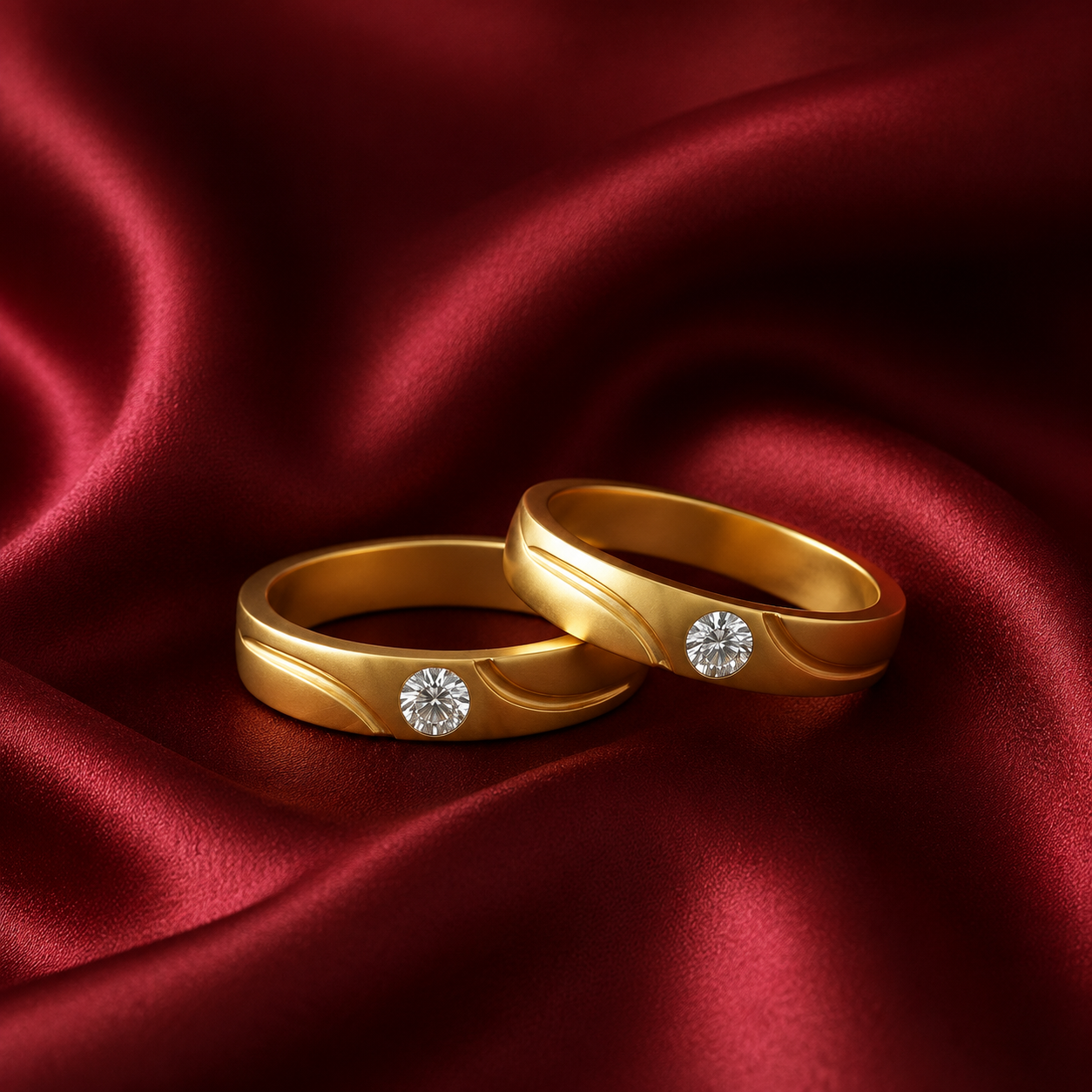 Royal Finish Diamond Couple Band