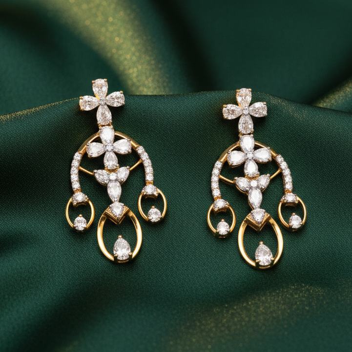 Premium Glow Diamond Dangle Earrings