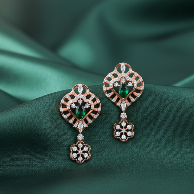 Chic Shine Diamond Dangler Earrings