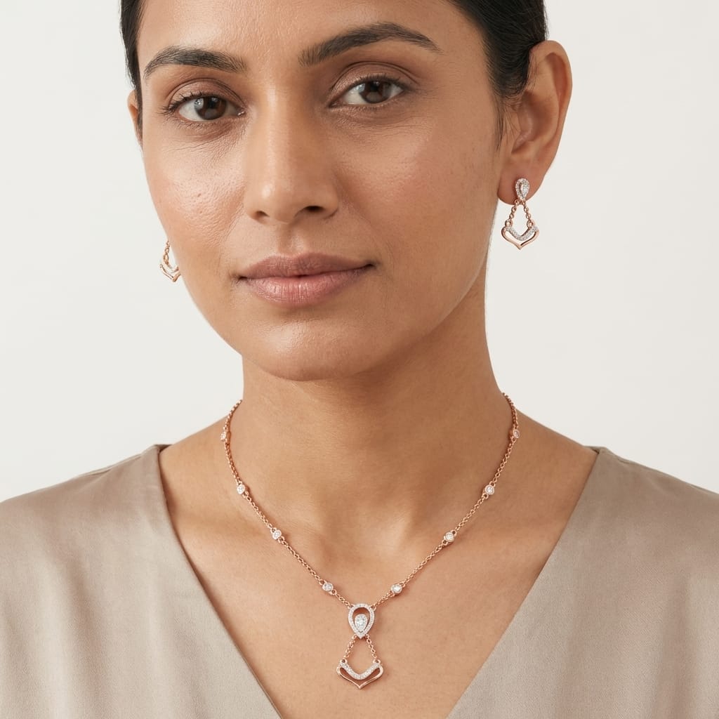 Ethereal Diamond Charm Necklace Set - 4