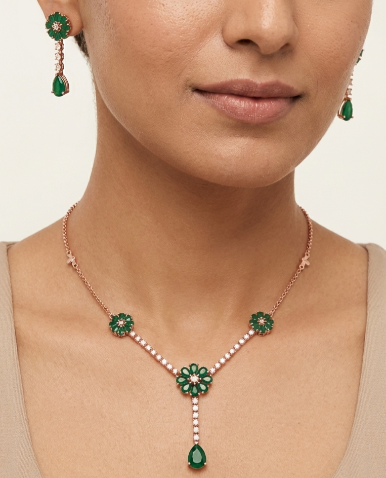 Regal Diamond Aura Necklace Set