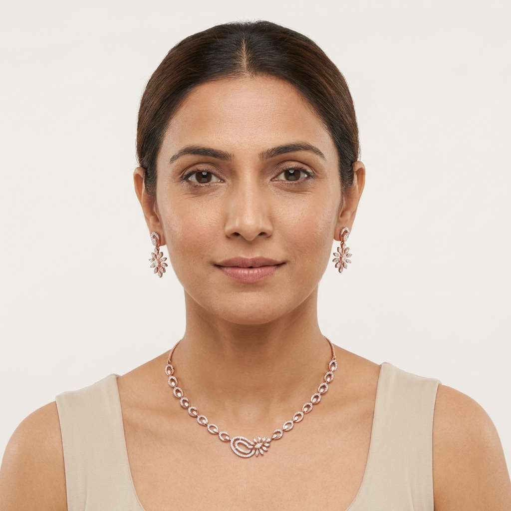 Sparkling Diamond Shine Necklace Set