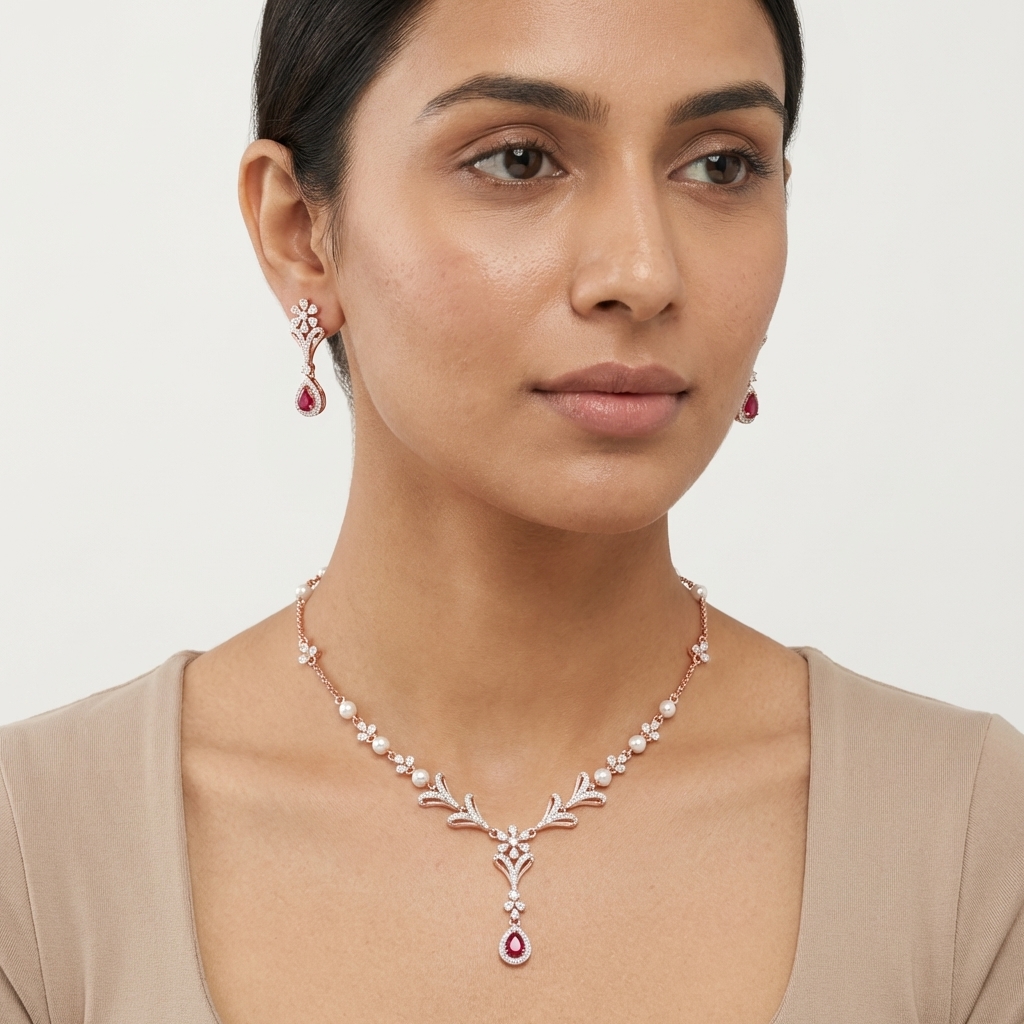 Timeless Diamond Shine Necklace Set - 3
