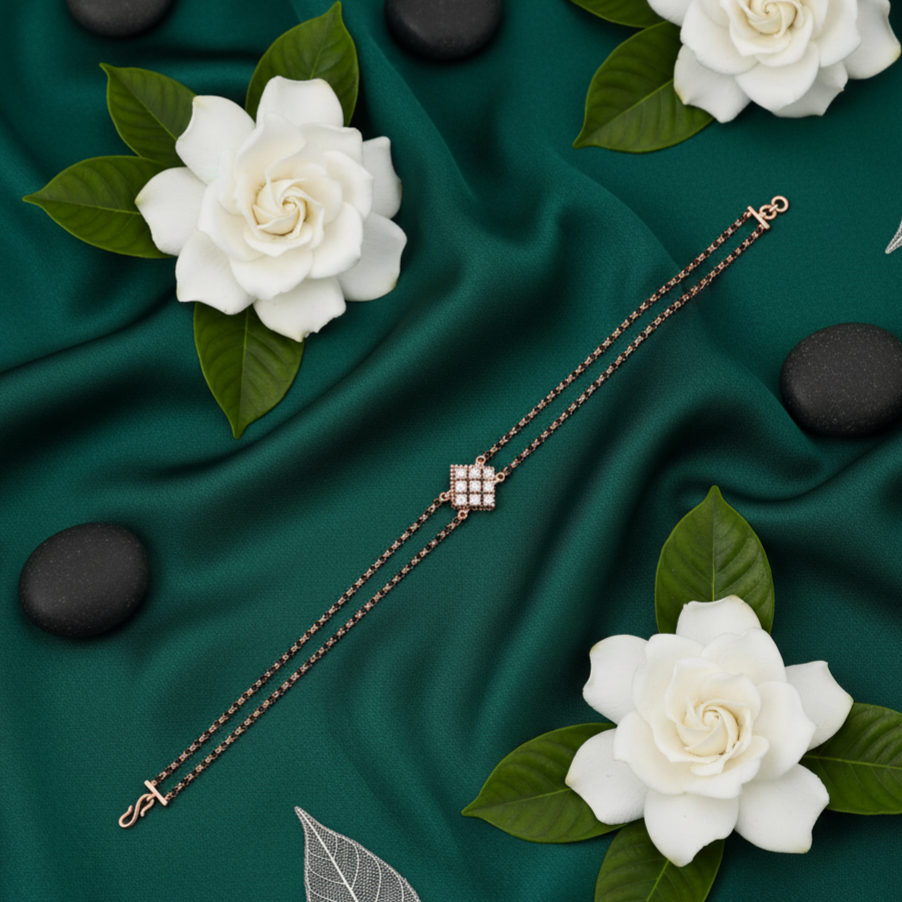 Silver Crest Diamond Chain Bracelet