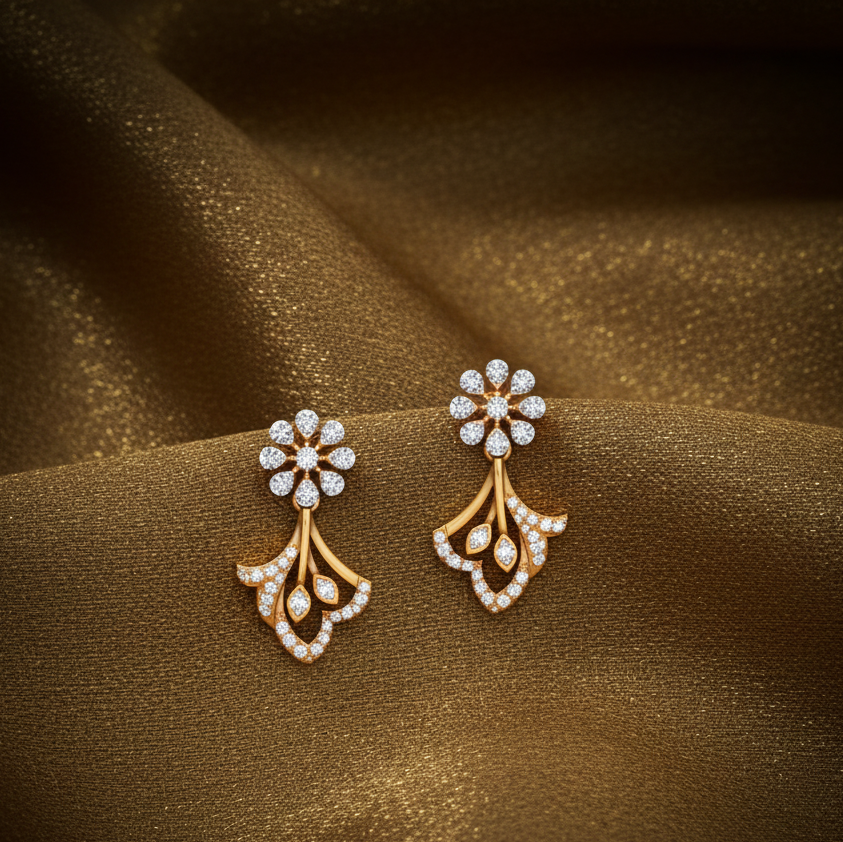 Fine Finish Diamond Dangle Earrings