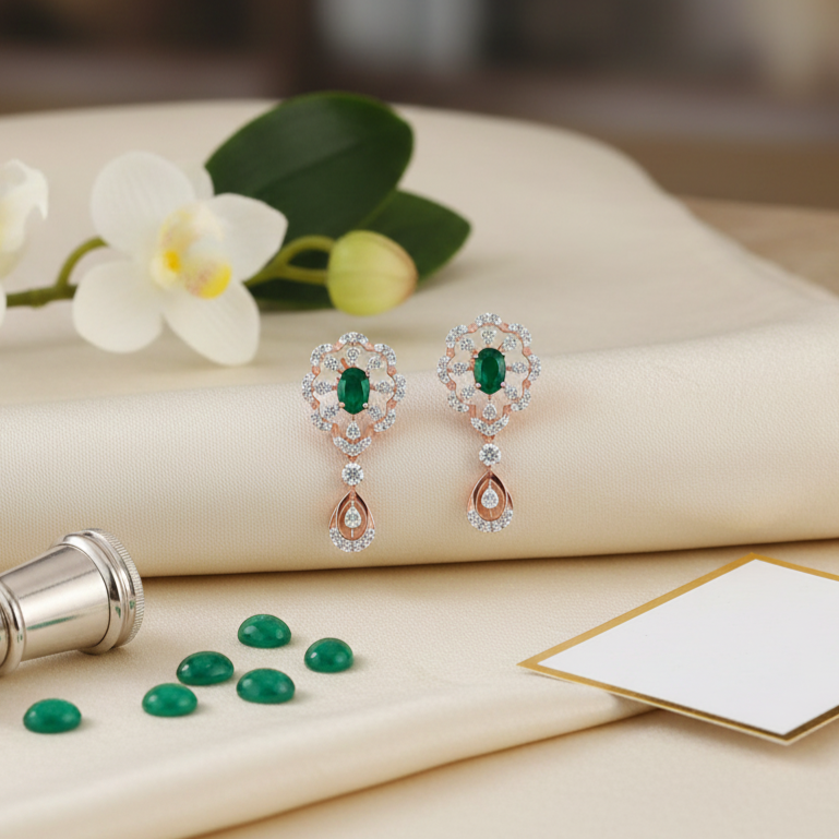 Dravina Radiant Diamond Danglers - 3