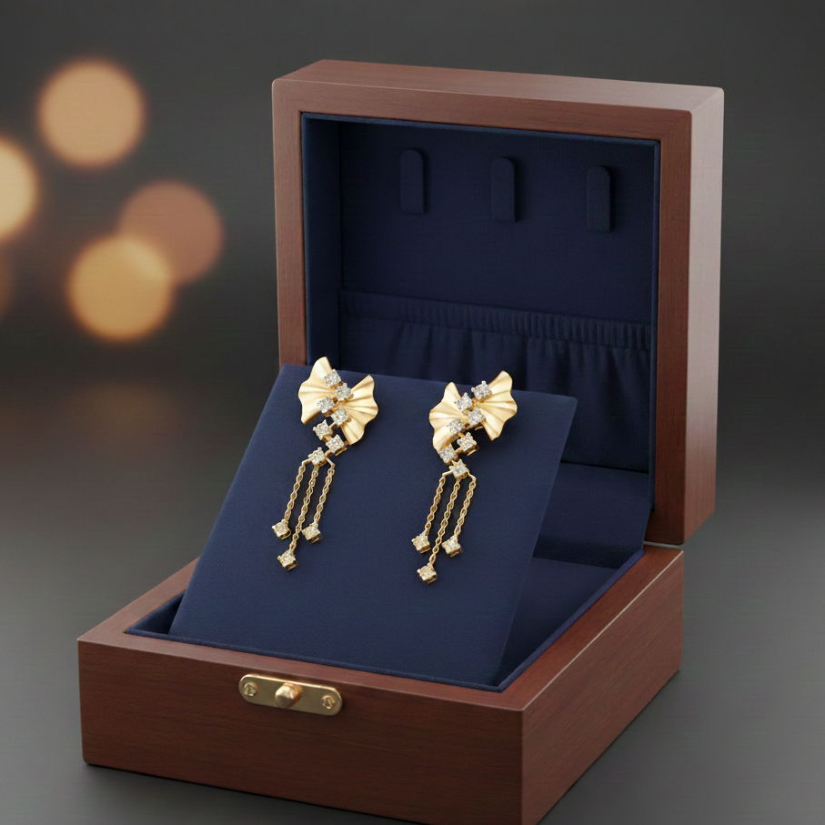 Sleek Diamond Drop Earrings - 3