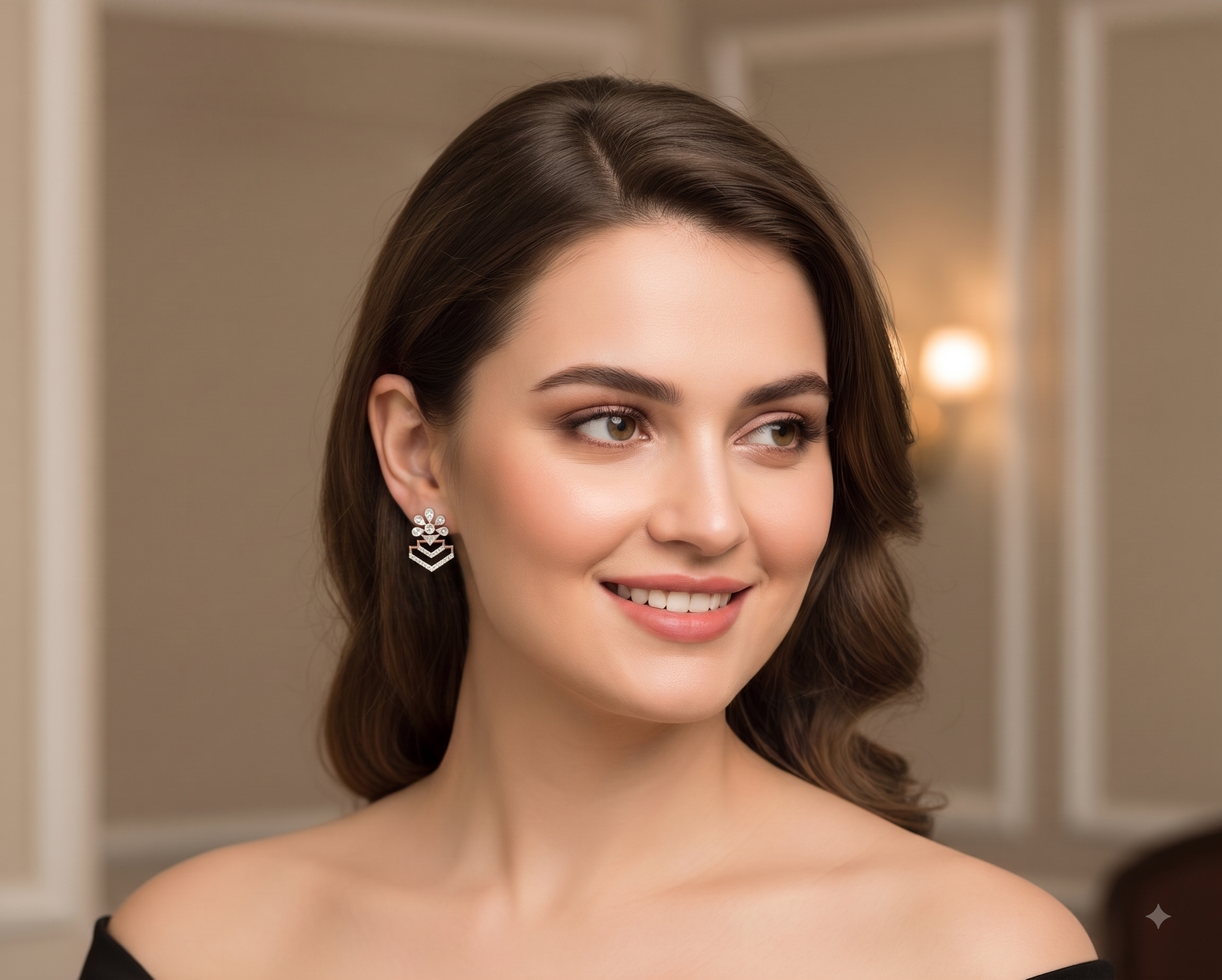 Modern Minimal Diamond Stud Earrings - 3