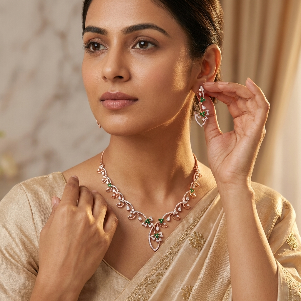 Divine Diamond Glow Necklace Set - 3