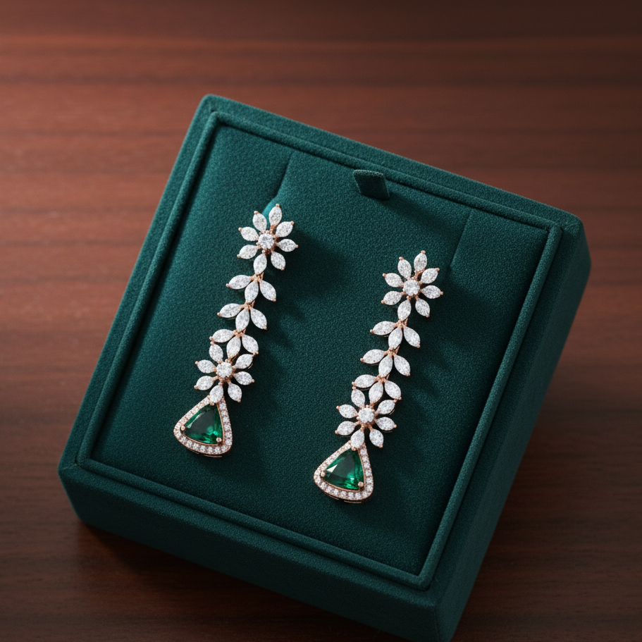 Elegant Sparkle Diamond Dangle Earrings