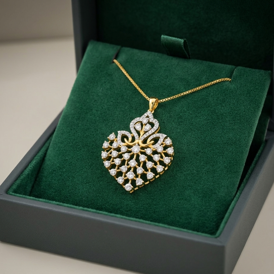 Diamond Silver Bloom Pendant