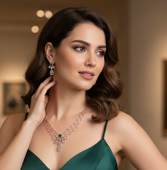 Bridal Aura Diamond Necklace for Modern Brides - 3
