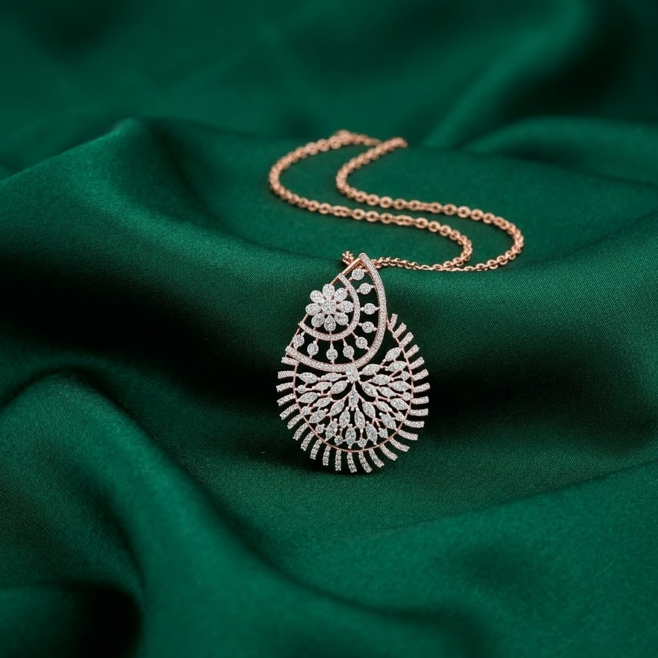 Diamond Aurora Lily Pendant
