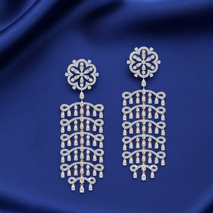 Handmade Diamond Dangler Earrings