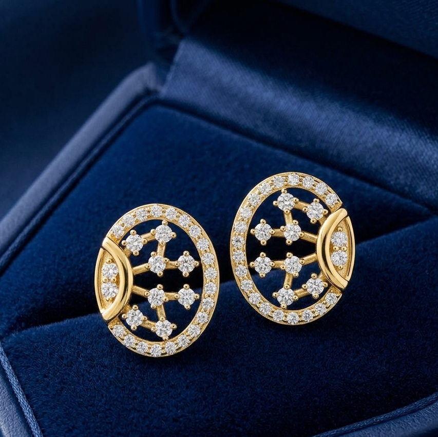 Luxury Floral Cluster Diamond Earrings