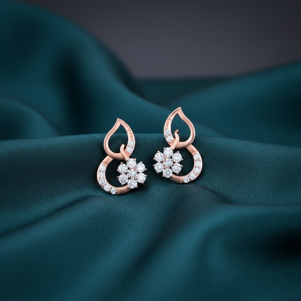 Crystal Glow Diamond Stud Earrings