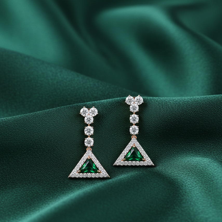 Modern Diamond Drop Earrings