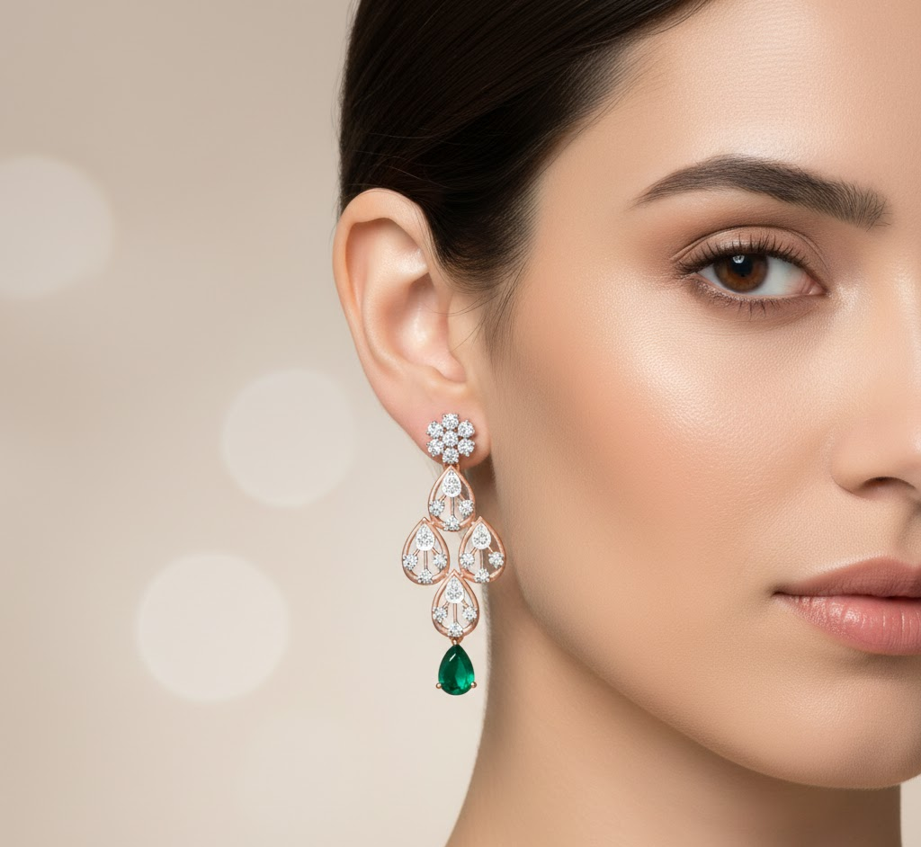 Grace Luxe Diamond Danglers - 3