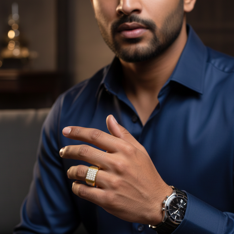 Bold Prestige Diamond Gents Ring