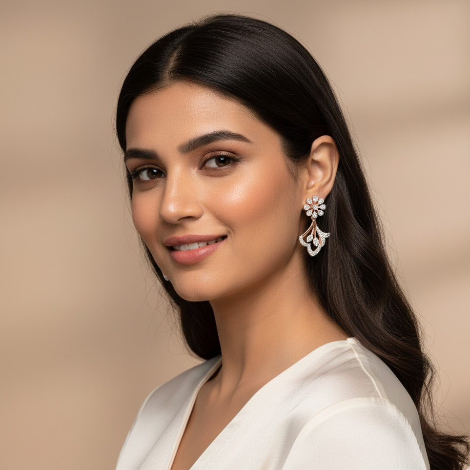 Fine Finish Diamond Dangle Earrings - 3