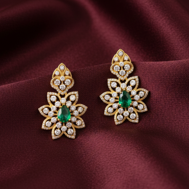Elegant Modern Diamond Dangle Earrings
