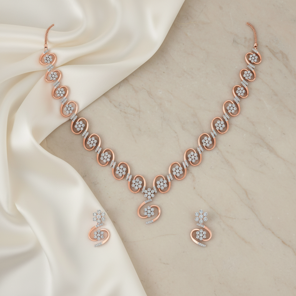 Classic Diamond Dazzle Necklace Set