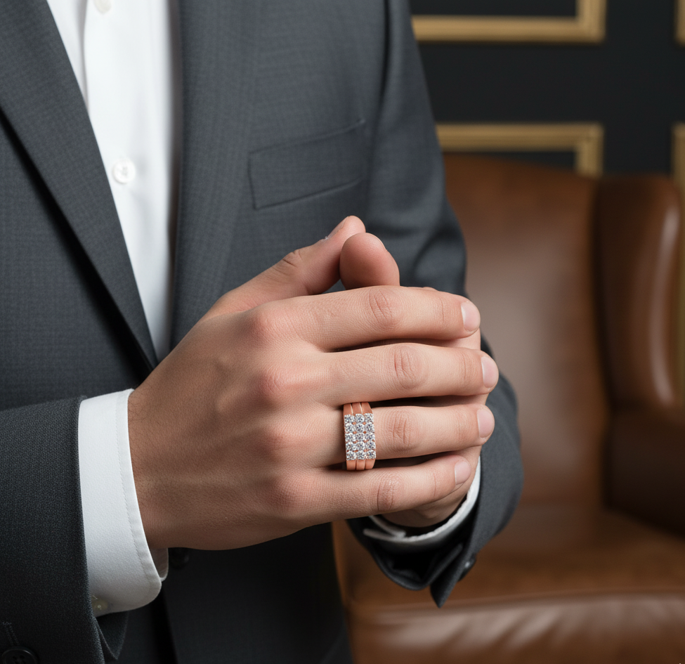 Elegant Shine Diamond Ring for Men