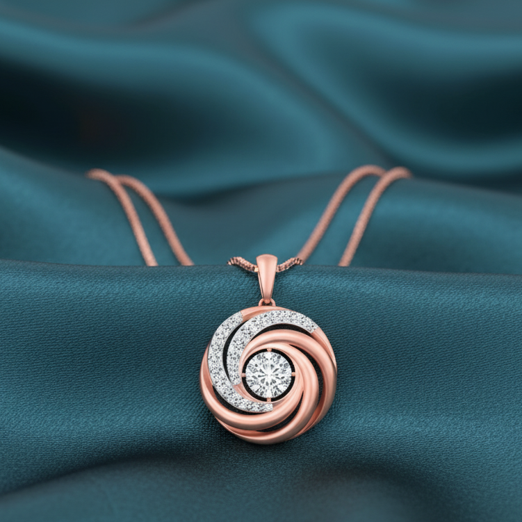 Shining Leaf Diamond Pendant
