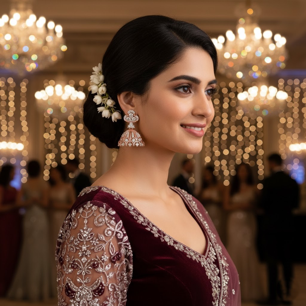 Royal Curve Diamond Jhumki Earrings - 3