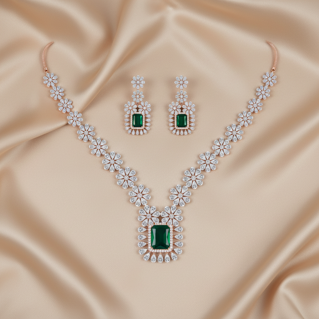 Premium Diamond Dazzle Necklace Set