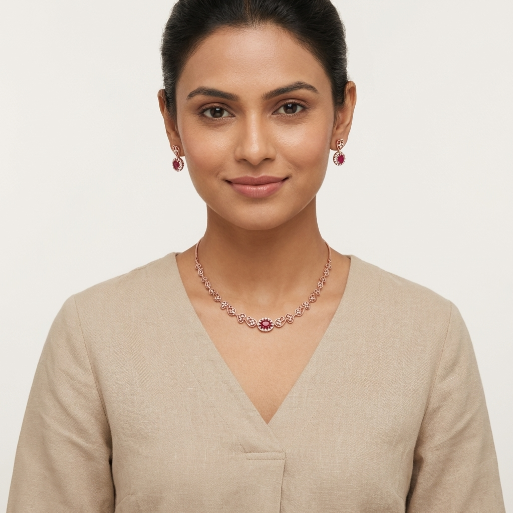 Velvet Diamond Shine Necklace Set