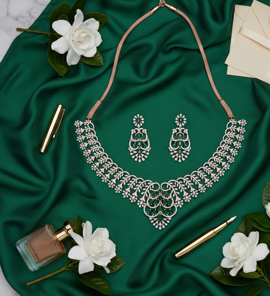 Couture Glow Diamond Necklace for Bride Style - 3