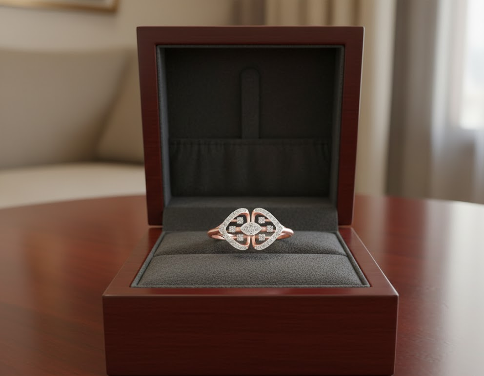 Luminous Petal Diamond Ring