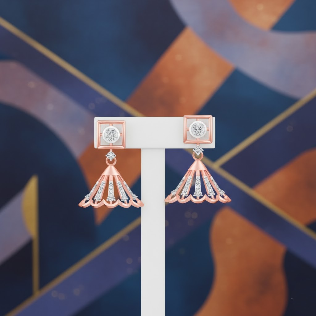 Everyday Wear Diamond Jhumki Earrings
