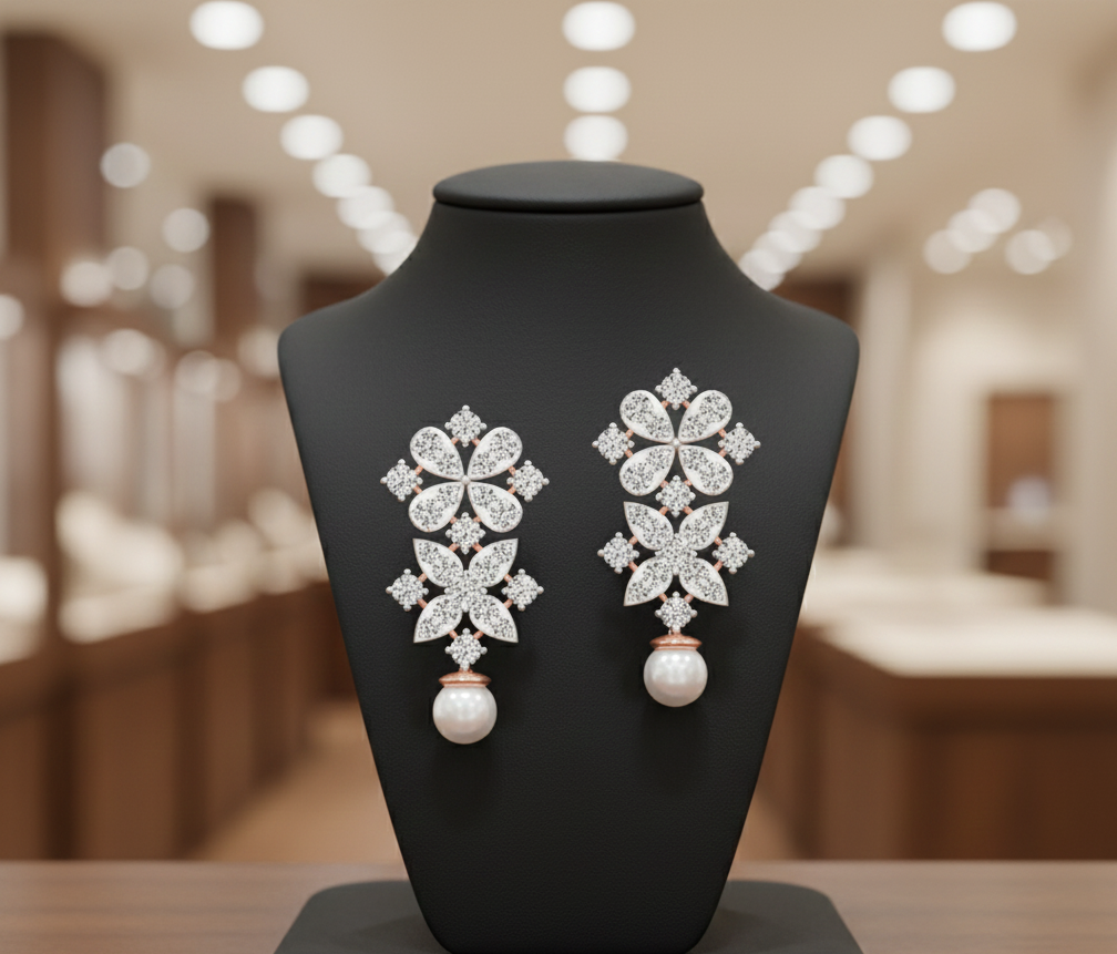 Crystalwave Diamond Dangler Earrings