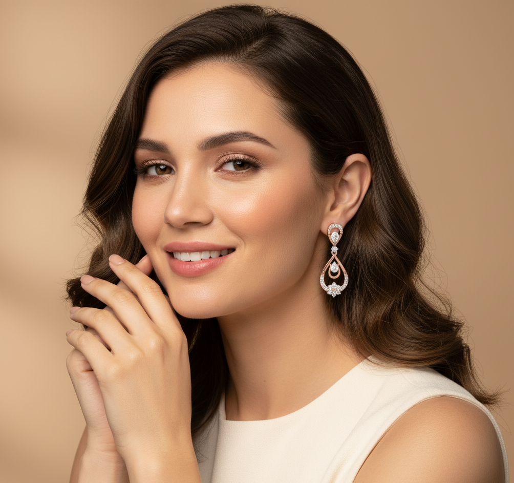 Designer Diamond Dangler Earrings - 3