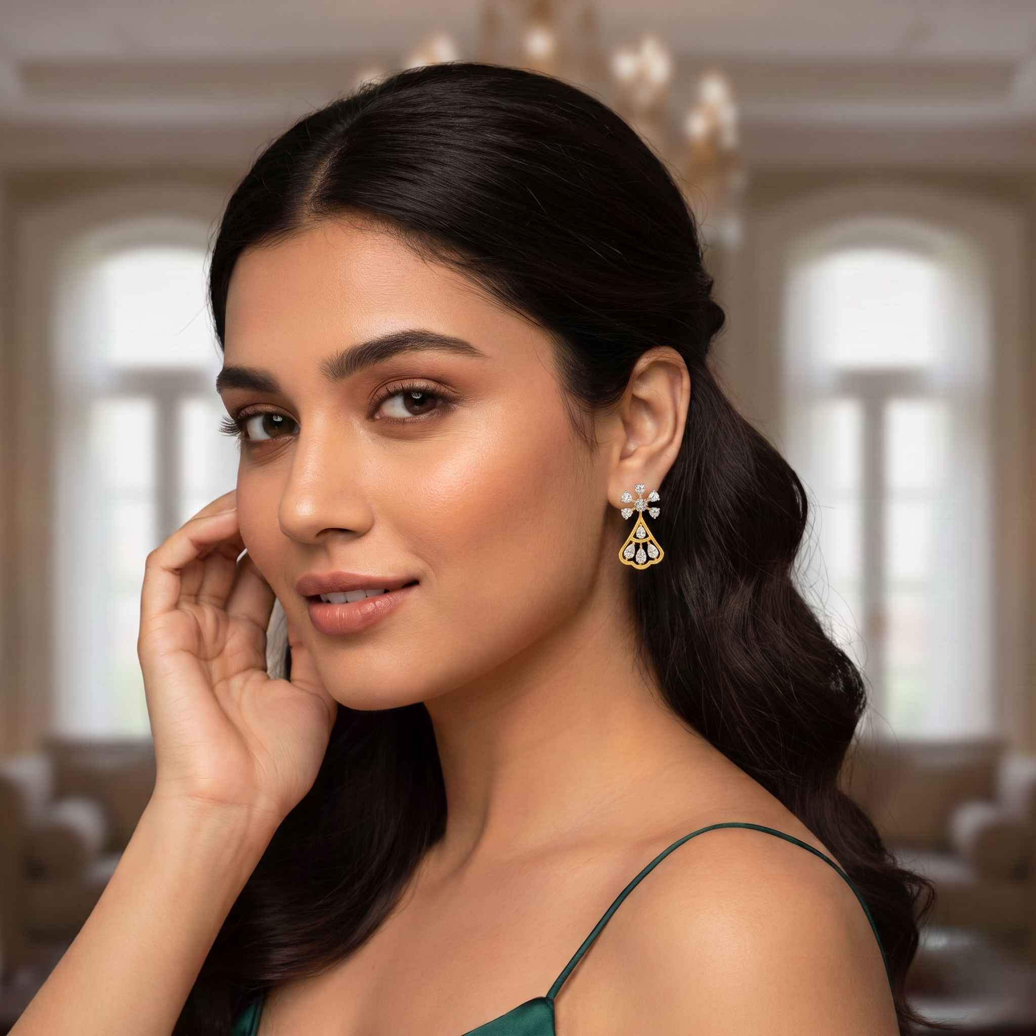 Elegant Diamond Stud Earrings with Classic Charm - 3