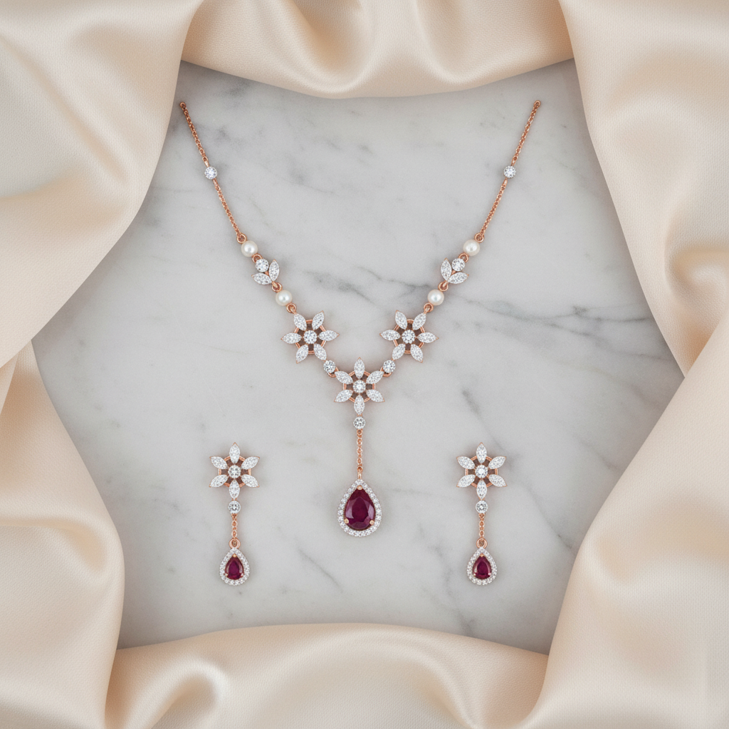 Premium Diamond Classic Necklace Set