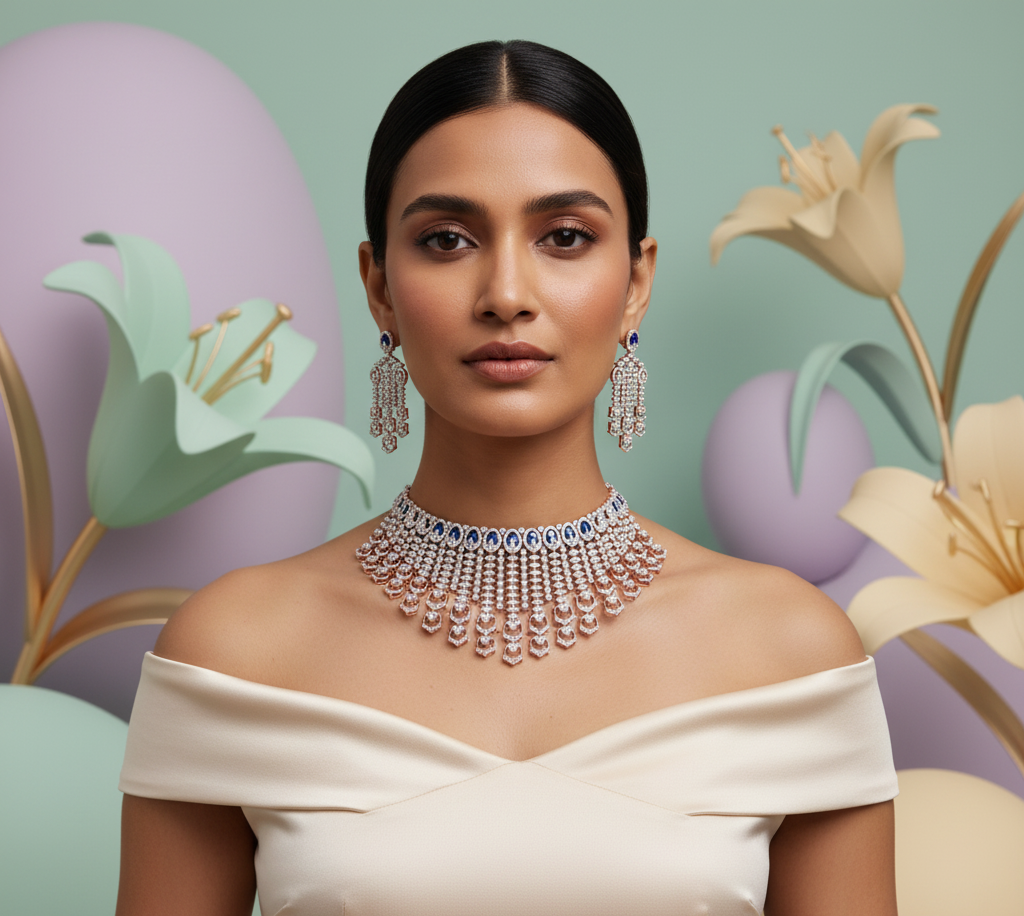 Luxurious Diamond Bridal Jewellery Ensemble
