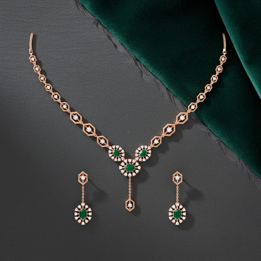 Imperial Diamond Shine Necklace Set