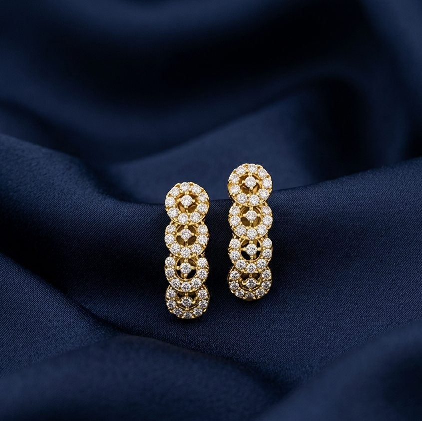 Minimalist Bar Diamond Stud Earrings - 3