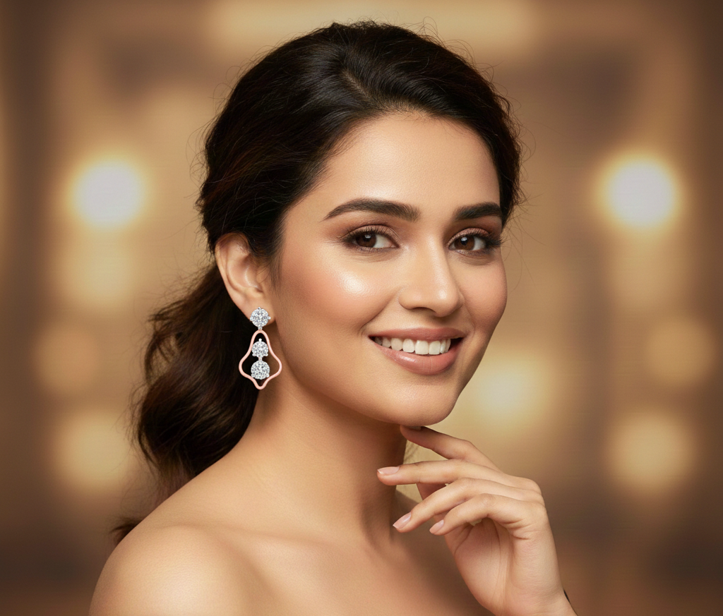 Polished Diamond Stud Earrings - 3